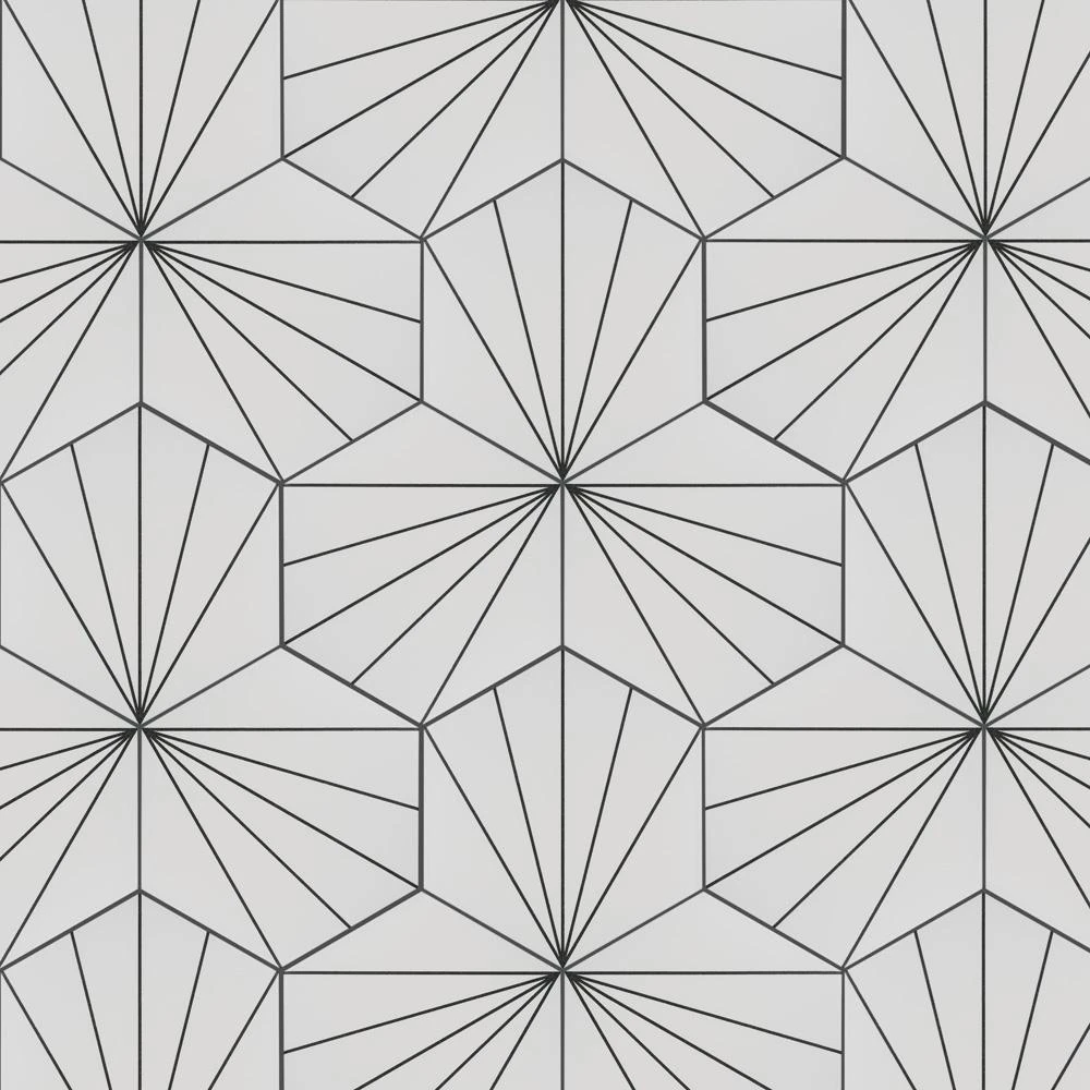 Merola Tile Aster Hex Blanco Encaustic 8-5/8 In. X 9-7/8 In. Porcelain Floor And Wall Tile (11.56 Sq. Ft. / Case) 11 Merola Tile Aster Hex Blanco Encaustic 8-5/8 In. X 9-7/8 In. Porcelain Floor And Wall Tile (11.56 Sq. Ft. / Case) - Image 9