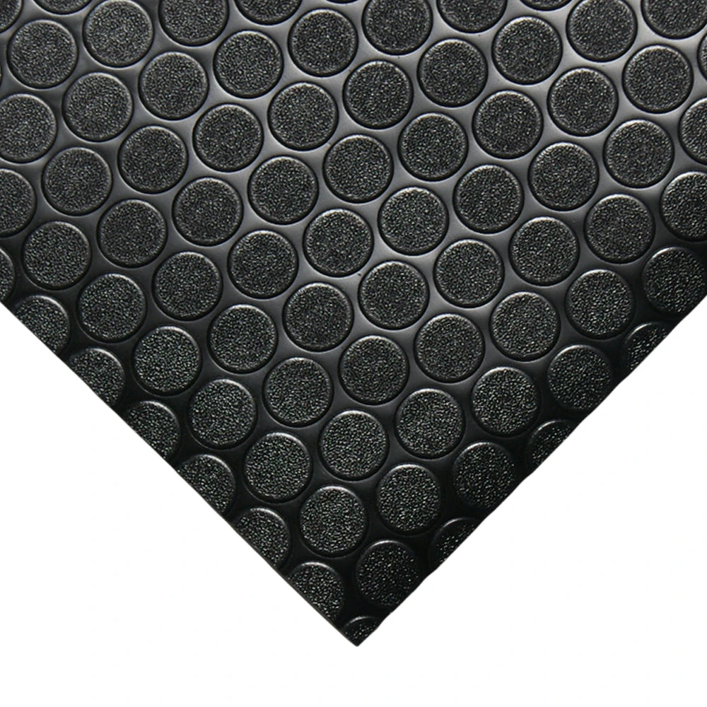 Rubber-Cal "Coin-Grip" Anti-Slip Rubber Mat - 2mm X 4ft X 4ft Rolled Rubber - Black 4 Rubber-Cal "Coin-Grip" Anti-Slip Rubber Mat - 2mm X 4ft X 4ft Rolled Rubber - Black - Image 2