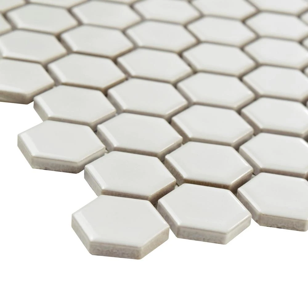Merola Tile Metro Hex Glossy White 10-1/4 In. X 11-3/4 In. X 5 Mm Porcelain Mosaic Tile (8.56 Sq. Ft. / Case) 16 Merola Tile Metro Hex Glossy White 10-1/4 In. X 11-3/4 In. X 5 Mm Porcelain Mosaic Tile (8.56 Sq. Ft. / Case) - Image 14