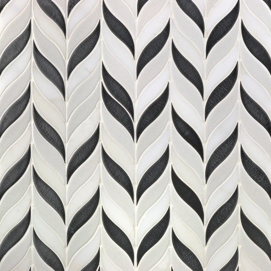Divine Sprig Gunmetal 11.75 In. X 10.5 In. Marble And Ceramic Mosaic Tile (0.86 Sq. Ft.) 3 Divine Sprig Gunmetal 11.75 In. X 10.5 In. Marble And Ceramic Mosaic Tile (0.86 Sq. Ft.)