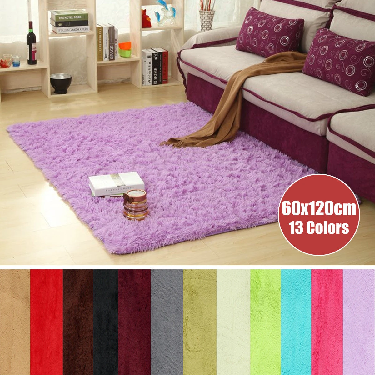 Fluffy Rectangle Floor Rug 23.62x47.2'' 13 Colors Anti-skid Shaggy Area Rug Dining Room Carpet Yoga Bedroom Floor Mat / Cover Child Play Mat Parlor Bedroom Decor 3 Fluffy Rectangle Floor Rug 23.62x47.2'' 13 Colors Anti-skid Shaggy Area Rug Dining Room Carpet Yoga Bedroom Floor Mat / Cover Child Play Mat Parlor Bedroom Decor