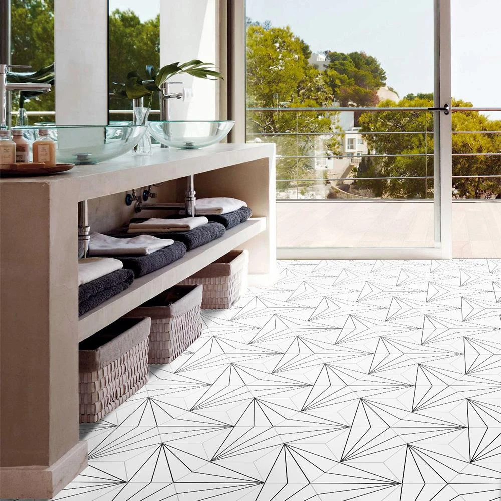 Merola Tile Aster Hex Blanco Encaustic 8-5/8 In. X 9-7/8 In. Porcelain Floor And Wall Tile (11.56 Sq. Ft. / Case) 16 Merola Tile Aster Hex Blanco Encaustic 8-5/8 In. X 9-7/8 In. Porcelain Floor And Wall Tile (11.56 Sq. Ft. / Case) - Image 14