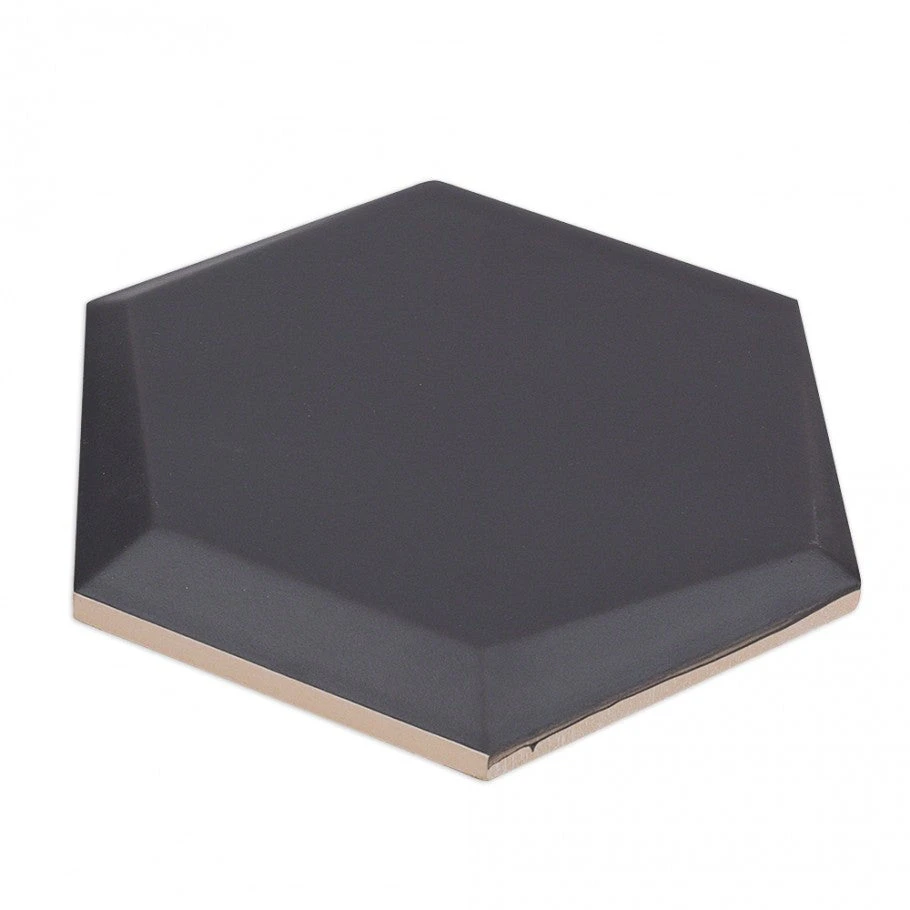 Magen Leveled-Hex Dark Gray Matte Ceramic Hexagon Tile 8 Magen Leveled-Hex Dark Gray Matte Ceramic Hexagon Tile - Image 6