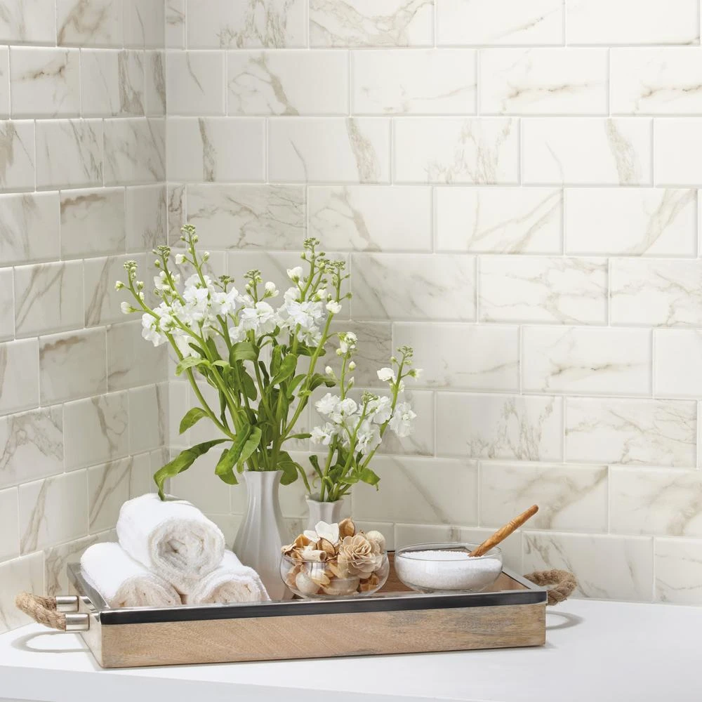 Marazzi Developed By Nature Calacatta 3 In. X 6 In. Glazed Ceramic Wall Tile (12 Sq. Ft. / Case) 6 Marazzi Developed By Nature Calacatta 3 In. X 6 In. Glazed Ceramic Wall Tile (12 Sq. Ft. / Case) - Image 4