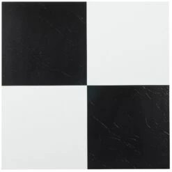 Achim Sterling Black And White 12-in X 12-in Water Resistant Peel And Stick Vinyl Tile Flooring (20-sq Ft)
