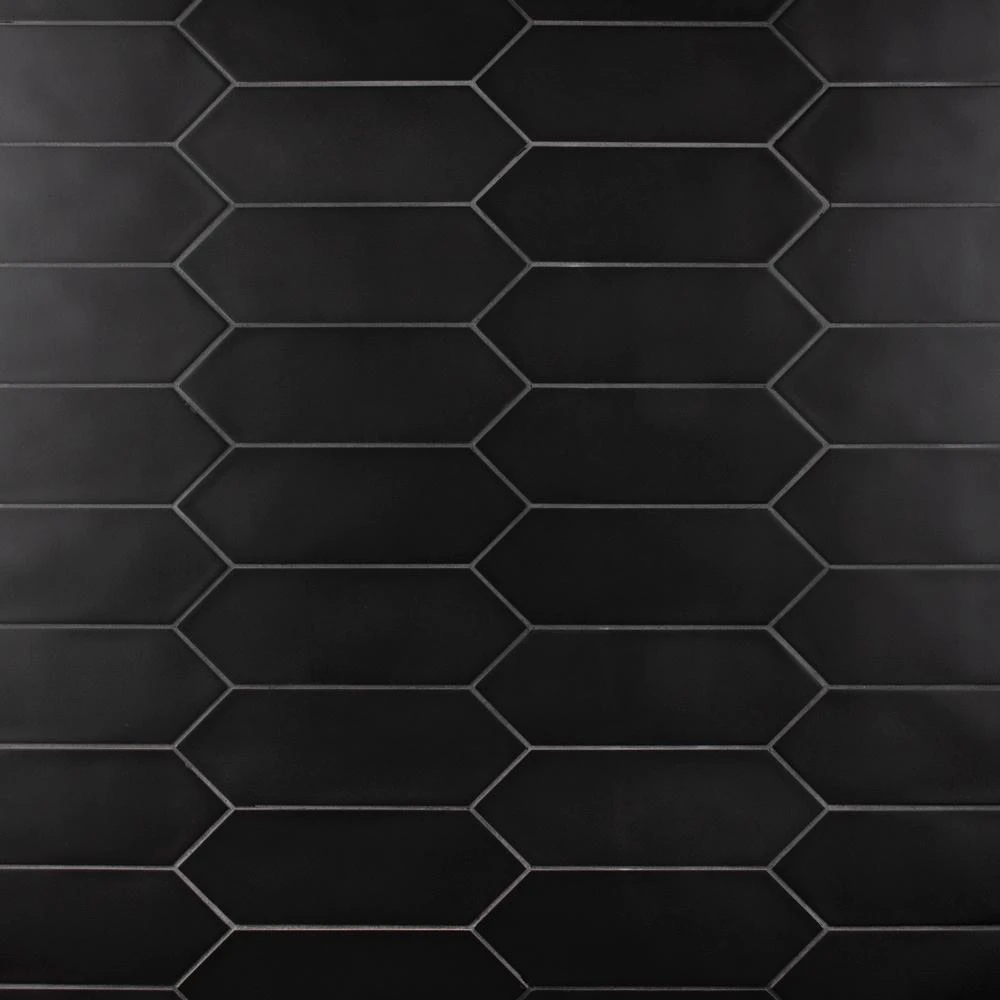 Merola Tile Kite Black 4 In. X 11-3/4 In. Porcelain Floor And Wall Subway Tile (11.81 Sq. Ft. / Case) 6 Merola Tile Kite Black 4 In. X 11-3/4 In. Porcelain Floor And Wall Subway Tile (11.81 Sq. Ft. / Case) - Image 4