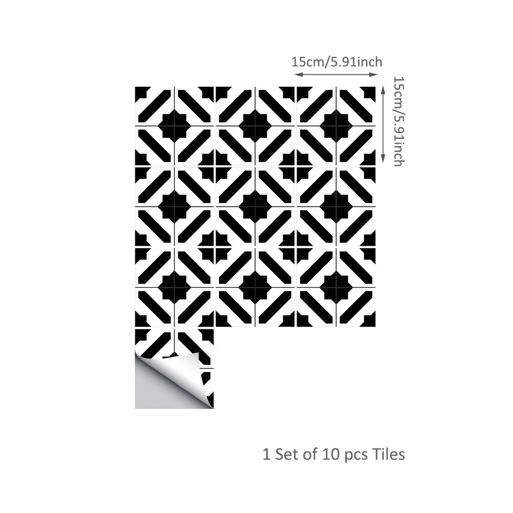 10Pcs Peel And Stick Backsplash Tile 3D Wall Tile Sticker Wallpaper Stickers For Kitchen Bathroom Backsplash Moroccan Style 15x15cm/20x20cm 4 10Pcs Peel And Stick Backsplash Tile 3D Wall Tile Sticker Wallpaper Stickers For Kitchen Bathroom Backsplash Moroccan Style 15x15cm/20x20cm - Image 2
