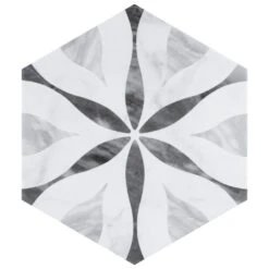 Merola Tile Classico Bardiglio Hexagon Flower 7 In. X 8 In. Porcelain Floor And Wall Tile (7.67 Sq. Ft. / Case) 19 Merola Tile Classico Bardiglio Hexagon Flower 7 In. X 8 In. Porcelain Floor And Wall Tile (7.67 Sq. Ft. / Case) -Discount Flooring Store 1689549064d2b369e8f7d7d9b6c98ef1 1800x1800