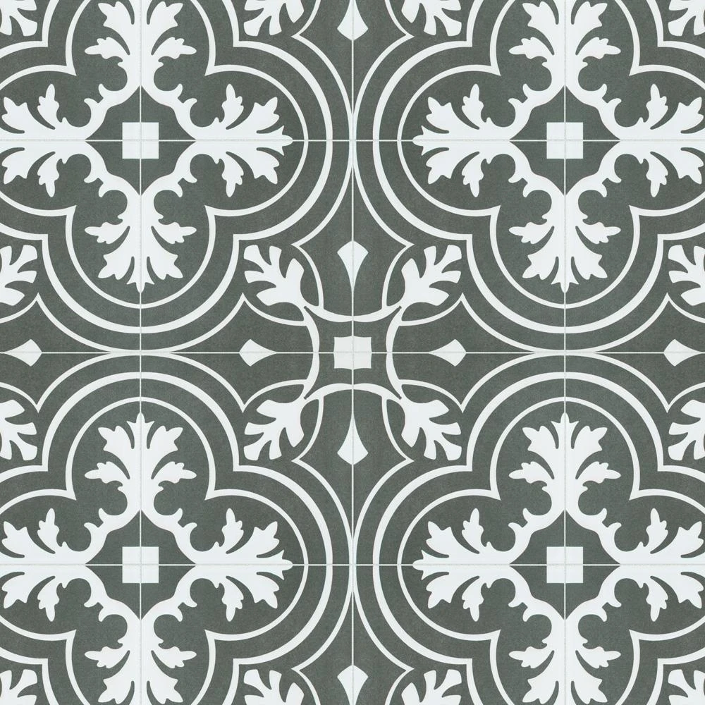 Merola Tile Twenties Classic Encaustic 7-3/4 In. X 7-3/4 In. Ceramic Floor And Wall Tile (11.11 Sq. Ft. / Case) 5 Merola Tile Twenties Classic Encaustic 7-3/4 In. X 7-3/4 In. Ceramic Floor And Wall Tile (11.11 Sq. Ft. / Case) - Image 3