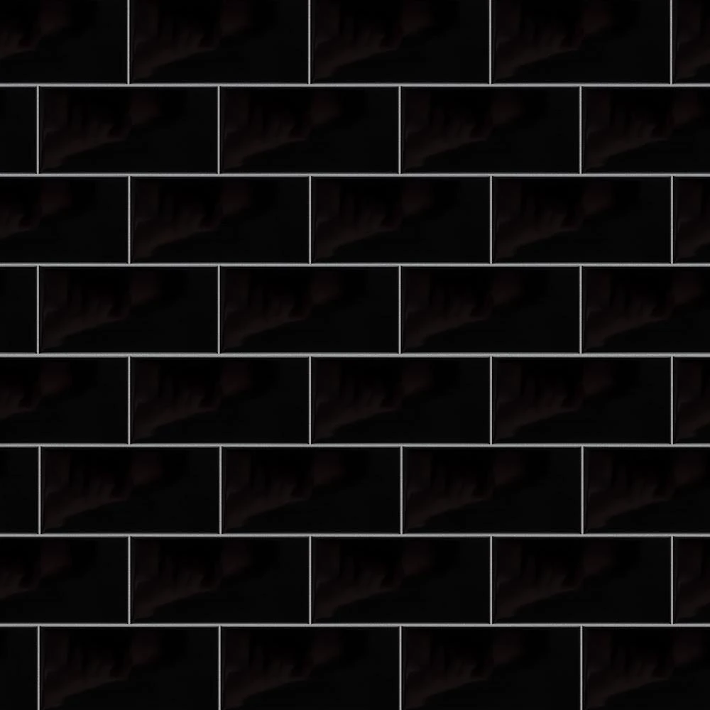 Merola Tile Crown Heights 3 In. X 6 In. Glossy Black Ceramic Wall Tile (6.03 Sq. Ft. /Case) 7 Merola Tile Crown Heights 3 In. X 6 In. Glossy Black Ceramic Wall Tile (6.03 Sq. Ft. /Case) - Image 5