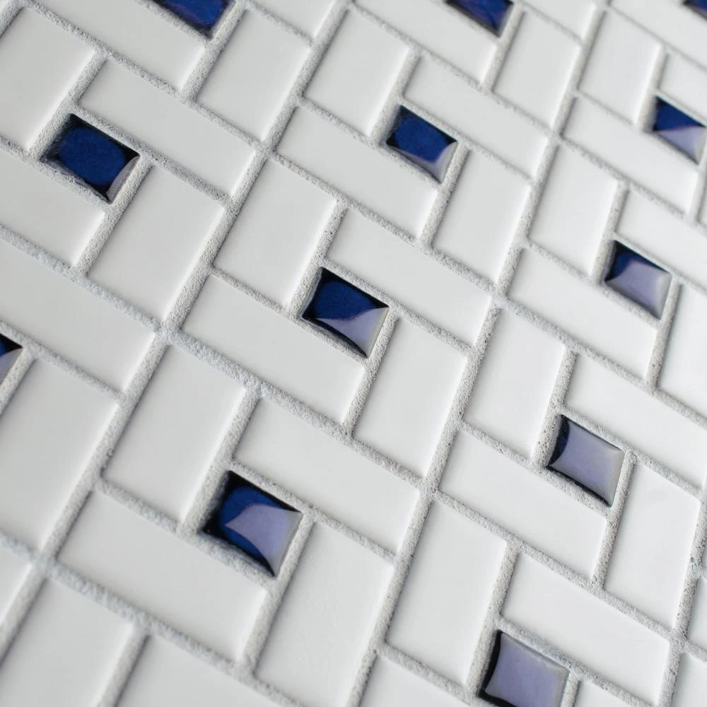 Merola Tile Spiral Blue And White 12-1/2 In. X 12-1/2 In. X 6 Mm Porcelain Mosaic Tile (11.07 Sq. Ft. / Case) 7 Merola Tile Spiral Blue And White 12-1/2 In. X 12-1/2 In. X 6 Mm Porcelain Mosaic Tile (11.07 Sq. Ft. / Case) - Image 5