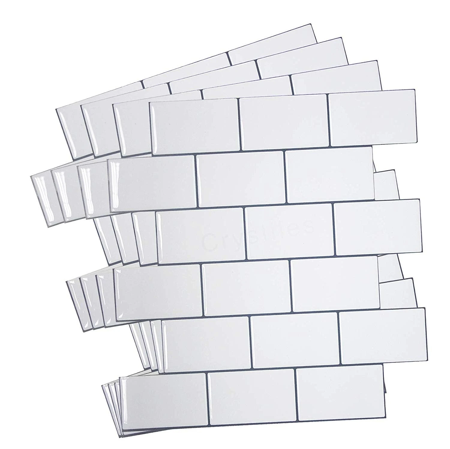 Crystiles 12"x12" Subway White Vinyl Peel And Stick Backsplash Tile, Pro Series Thicker Version, 4-Sheet Pack 11 Crystiles 12"x12" Subway White Vinyl Peel And Stick Backsplash Tile, Pro Series Thicker Version, 4-Sheet Pack - Image 9