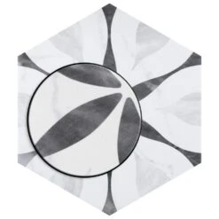 Merola Tile Classico Bardiglio Hexagon Flower 7 In. X 8 In. Porcelain Floor And Wall Tile (7.67 Sq. Ft. / Case) 20 Merola Tile Classico Bardiglio Hexagon Flower 7 In. X 8 In. Porcelain Floor And Wall Tile (7.67 Sq. Ft. / Case) -Discount Flooring Store 25e9efcd33dac778dc297cd9e64b2a17 1800x1800