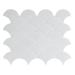 MSI Retro Gray Scallop 13.19 In. X 11.22 In. X 6mm Glossy Porcelain Mesh-Mounted Mosaic Tile (13.65 Sq. Ft. / Case)