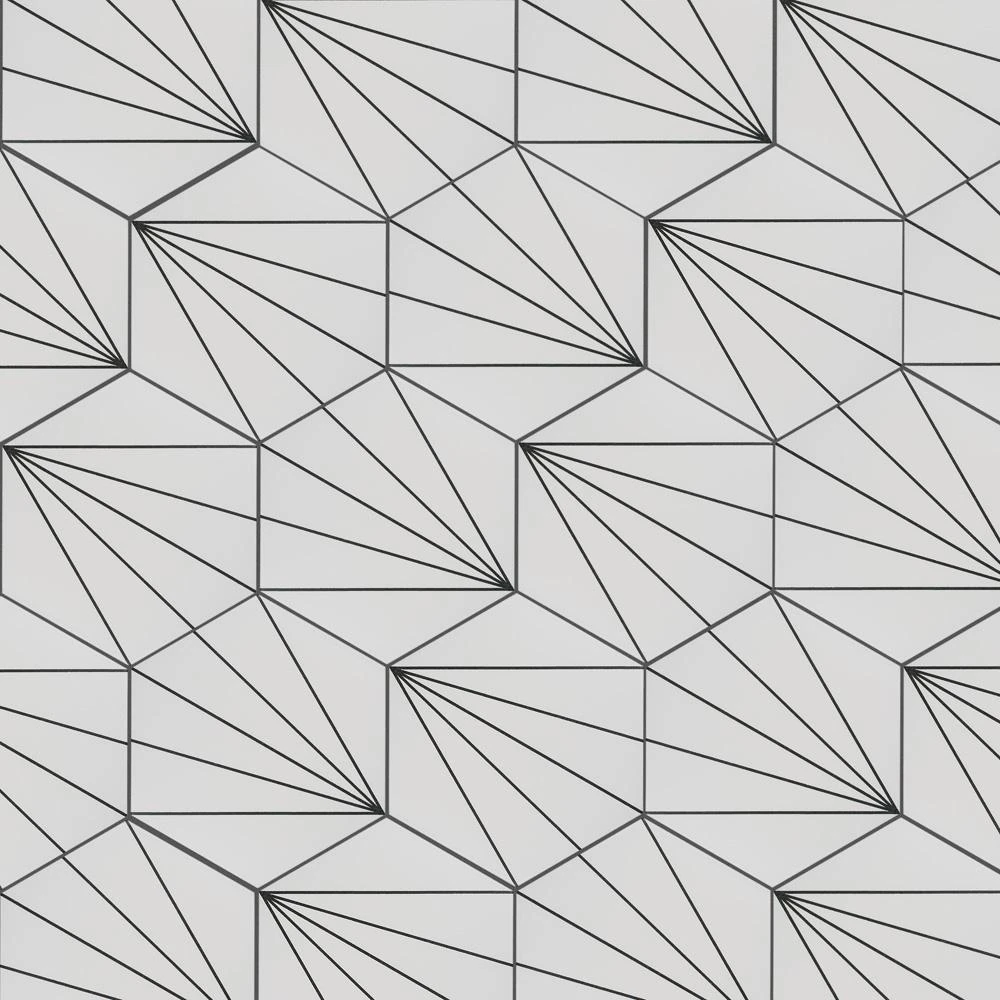 Merola Tile Aster Hex Blanco Encaustic 8-5/8 In. X 9-7/8 In. Porcelain Floor And Wall Tile (11.56 Sq. Ft. / Case) 10 Merola Tile Aster Hex Blanco Encaustic 8-5/8 In. X 9-7/8 In. Porcelain Floor And Wall Tile (11.56 Sq. Ft. / Case) - Image 8