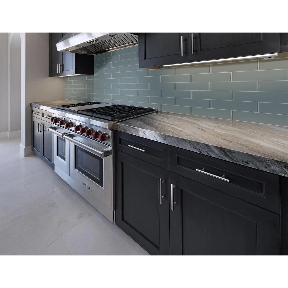 MSI Harbor 3 In. X 9 In. X 8mm Glossy Glass Gray Subway Tile (3.8 Sq. Ft. / Case) 4 MSI Harbor 3 In. X 9 In. X 8mm Glossy Glass Gray Subway Tile (3.8 Sq. Ft. / Case) - Image 2