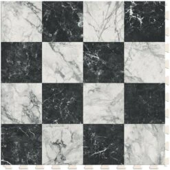 Perfection Floor Tile SodaPop Shoppe Black Marble (16) 20-in X 20-in Water Resistant Interlocking Luxury Flooring (16.7-sq Ft)
