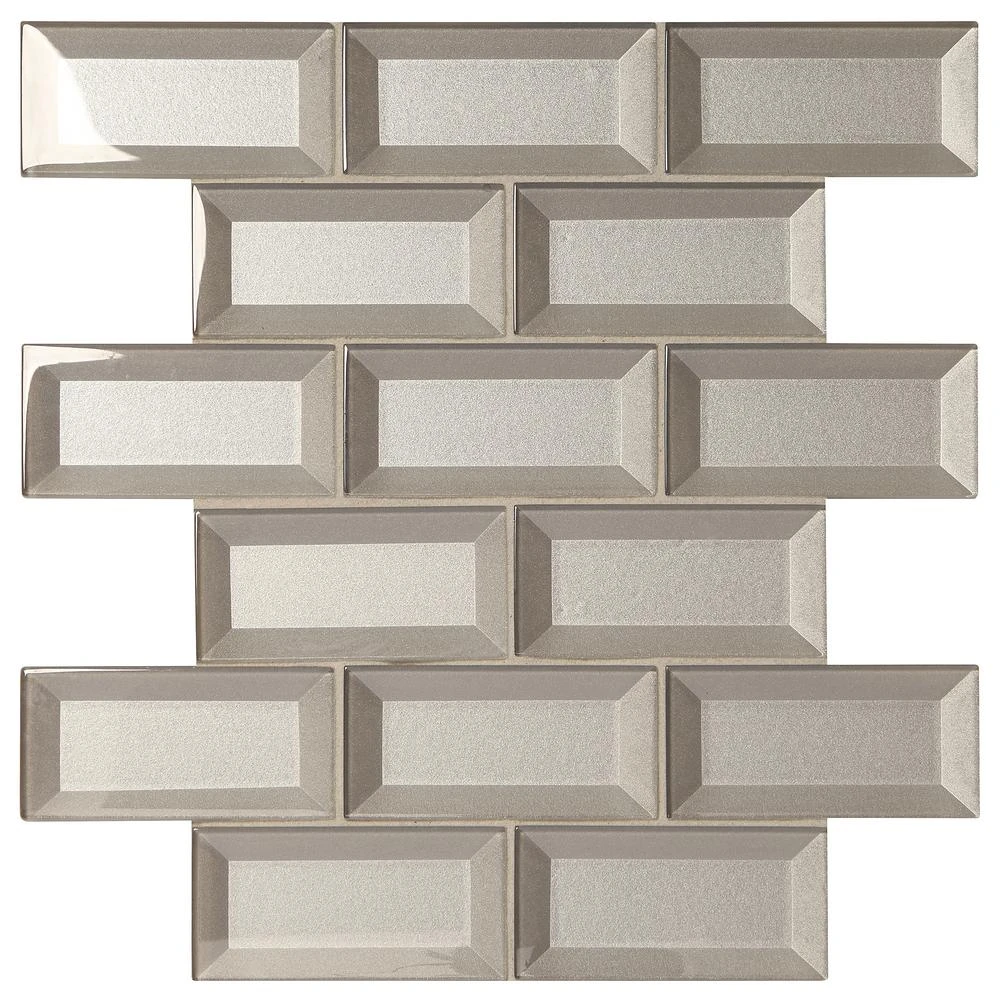 Marazzi Decor Accents Silver 12 In. X 12 In. X 8 Mm Glass Brick Joint Mosaic Wall Tile (0.8 Sq. Ft. / Piece) 5 Marazzi Decor Accents Silver 12 In. X 12 In. X 8 Mm Glass Brick Joint Mosaic Wall Tile (0.8 Sq. Ft. / Piece) - Image 3