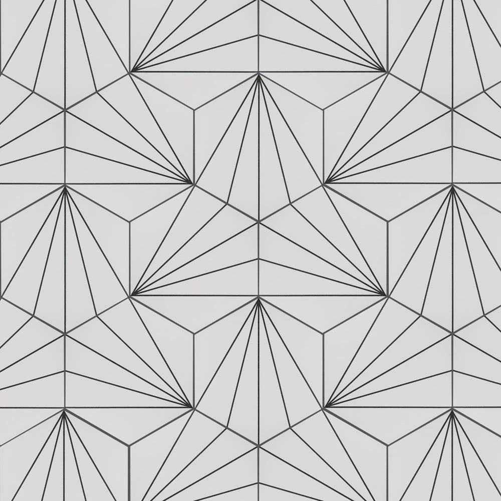 Merola Tile Aster Hex Blanco Encaustic 8-5/8 In. X 9-7/8 In. Porcelain Floor And Wall Tile (11.56 Sq. Ft. / Case) 12 Merola Tile Aster Hex Blanco Encaustic 8-5/8 In. X 9-7/8 In. Porcelain Floor And Wall Tile (11.56 Sq. Ft. / Case) - Image 10