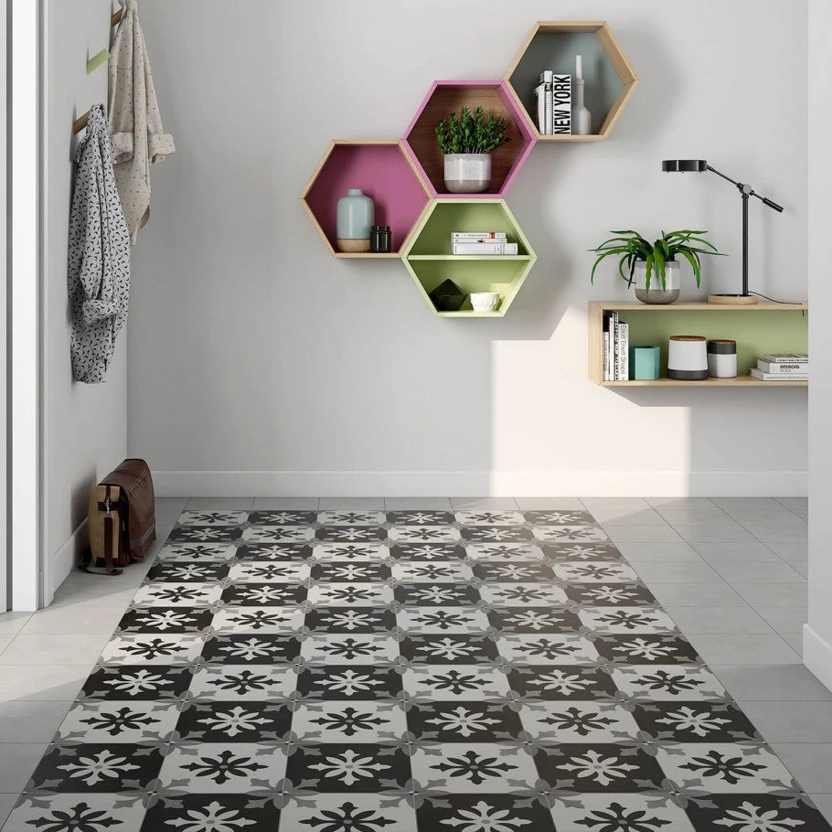 Picasso Nero 9x9 Glazed Porcelain Tile 4 Picasso Nero 9x9 Glazed Porcelain Tile - Image 2