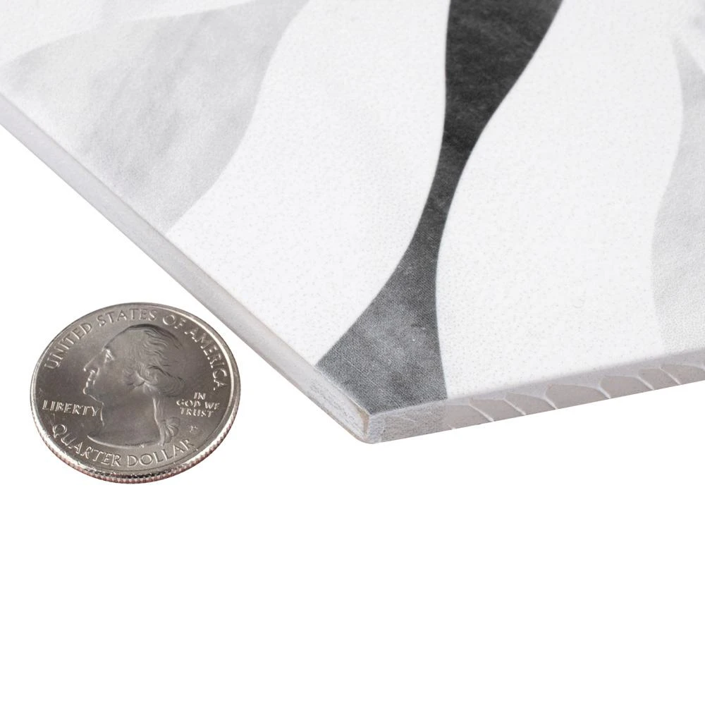 Merola Tile Classico Bardiglio Hexagon Flower 7 In. X 8 In. Porcelain Floor And Wall Tile (7.67 Sq. Ft. / Case) 5 Merola Tile Classico Bardiglio Hexagon Flower 7 In. X 8 In. Porcelain Floor And Wall Tile (7.67 Sq. Ft. / Case) - Image 3