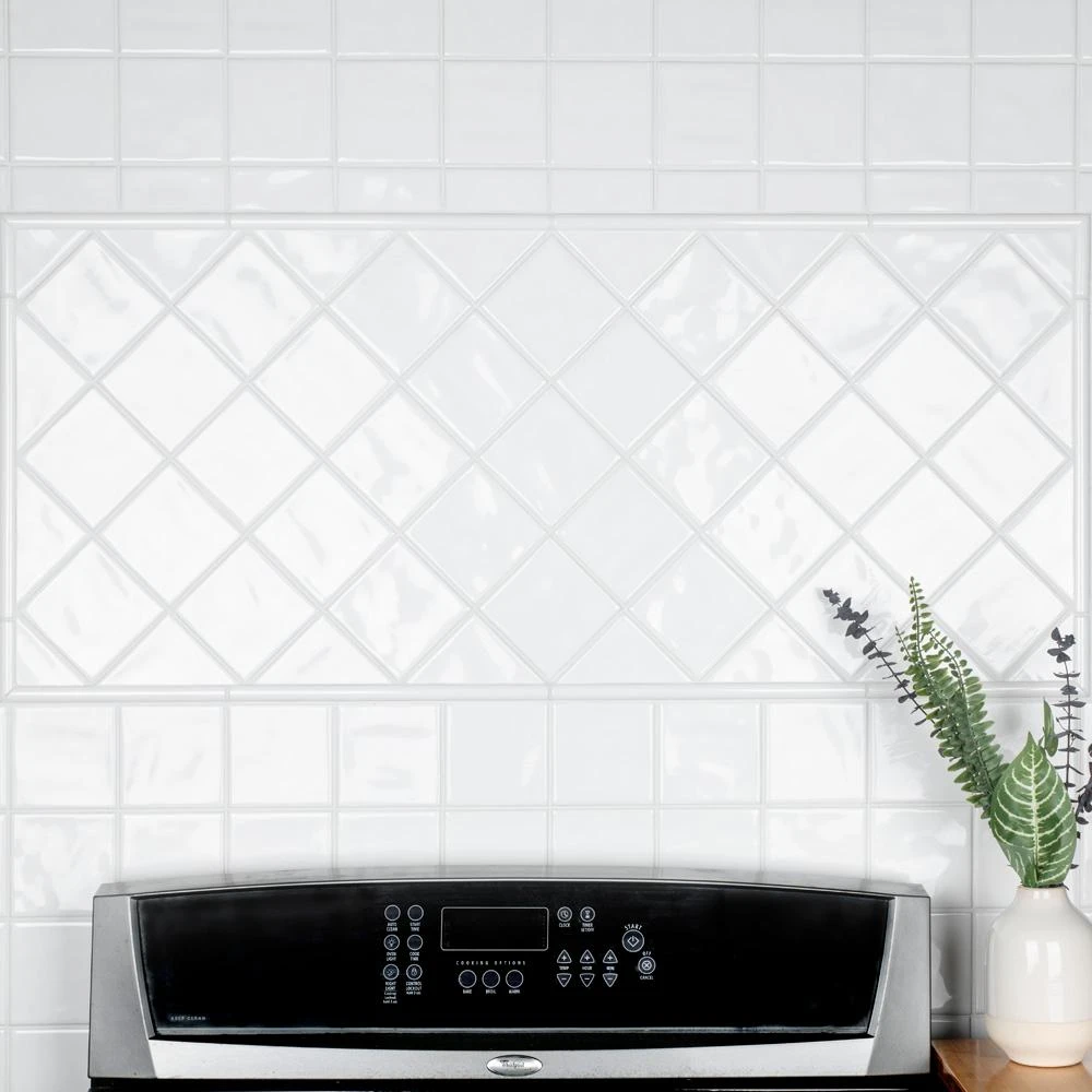 Merola Tile Twist Square White Ice 11-3/4 In. X 11-3/4 In. Ceramic Mosaic (9.79 Sq. Ft. /Case) 4 Merola Tile Twist Square White Ice 11-3/4 In. X 11-3/4 In. Ceramic Mosaic (9.79 Sq. Ft. /Case) - Image 2