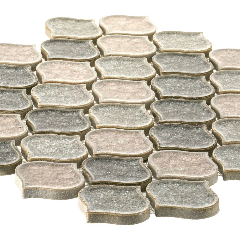 Jeffrey Court Crushed Sunset Beige/Cream 10.75 In. X 10.75 In. Arabesque Glossy Ceramic Mosaic Tile (0.802 Sq. Ft./Each) 5 Jeffrey Court Crushed Sunset Beige/Cream 10.75 In. X 10.75 In. Arabesque Glossy Ceramic Mosaic Tile (0.802 Sq. Ft./Each) - Image 3