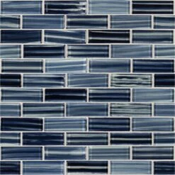 MSI Oceania Azul Subway 11.75 In. X 12 In. X 8 Mm Glass Mesh-Mounted Mosaic Tile (9.8 Sq. Ft/case)