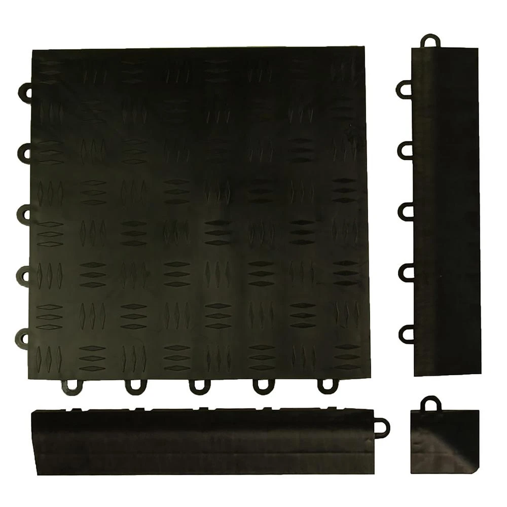Greatmats Click Tile Black 2-3/8 In. X 12.14 In. X 5/8 In. Male Border Ramp Without Loops (Case Of 4) 10 Greatmats Click Tile Black 2-3/8 In. X 12.14 In. X 5/8 In. Male Border Ramp Without Loops (Case Of 4) - Image 8