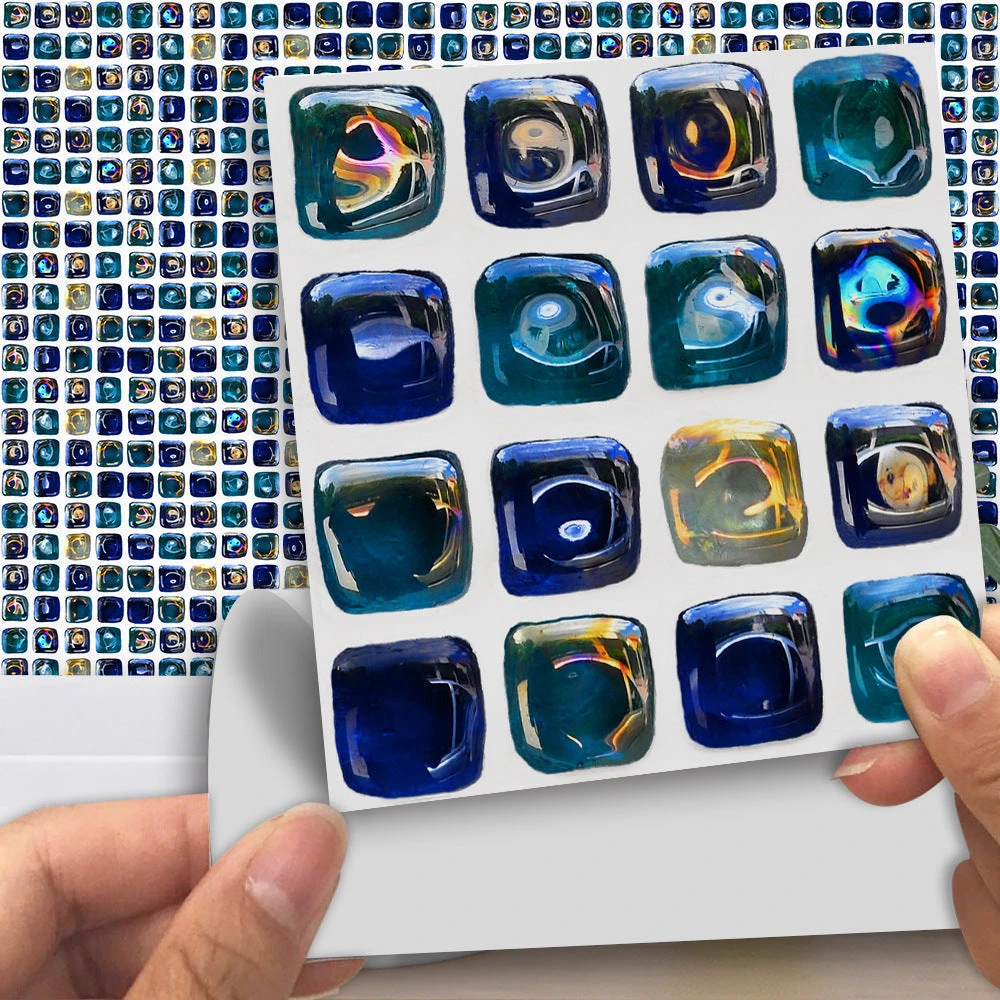 18Pcs Mosaic Tile Stickers Backsplash Self Adhesive Transfer Kitchen Wall Floor Decals 6 18Pcs Mosaic Tile Stickers Backsplash Self Adhesive Transfer Kitchen Wall Floor Decals - Image 4