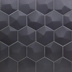 Magen 3D-Hex Dark Gray Matte Ceramic Hexagon Tile