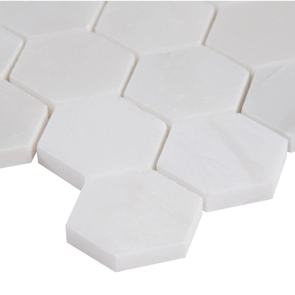 MSI Greecian White Hexagon 12 In. X 11.75 In. X 10mm Polished Marble Mesh-Mounted Mosaic Tile (9.8 Sq. Ft. / Case) 7 MSI Greecian White Hexagon 12 In. X 11.75 In. X 10mm Polished Marble Mesh-Mounted Mosaic Tile (9.8 Sq. Ft. / Case) - Image 5