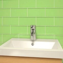 Giorbello Powder Room Green 3 In. X 6 In. X 8 Mm Glass Subway Tile (5.5 Sq. Ft./case) -Discount Flooring Store 6a1fdff547429c8febf37e401c0fb9f6 250b809d bc61 4f22 8679 23bf49d99579 1800x1800