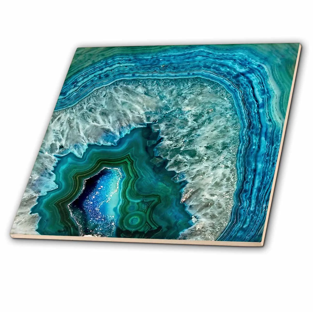 3dRose Luxury Aqua Blue Marble Agate Gem Mineral Stone - Ceramic Tile, 4-inch 3 3dRose Luxury Aqua Blue Marble Agate Gem Mineral Stone - Ceramic Tile, 4-inch