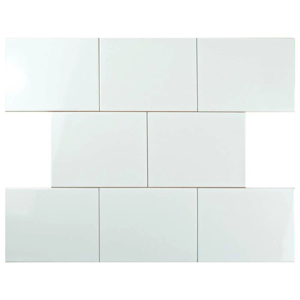Merola Tile Park Retro White Ice 6 In. X 8 In. Ceramic Subway Wall Tile (9 Sq. Ft. / Case) 6 Merola Tile Park Retro White Ice 6 In. X 8 In. Ceramic Subway Wall Tile (9 Sq. Ft. / Case) - Image 4