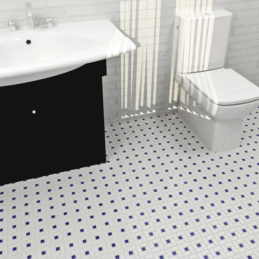 Merola Tile Spiral Blue And White 12-1/2 In. X 12-1/2 In. X 6 Mm Porcelain Mosaic Tile (11.07 Sq. Ft. / Case) 17 Merola Tile Spiral Blue And White 12-1/2 In. X 12-1/2 In. X 6 Mm Porcelain Mosaic Tile (11.07 Sq. Ft. / Case) - Image 15