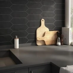 Merola Tile Kite Black 4 In. X 11-3/4 In. Porcelain Floor And Wall Subway Tile (11.81 Sq. Ft. / Case) 31 Merola Tile Kite Black 4 In. X 11-3/4 In. Porcelain Floor And Wall Subway Tile (11.81 Sq. Ft. / Case) -Discount Flooring Store 778808efb5190660281702e2669b4bbf 1800x1800