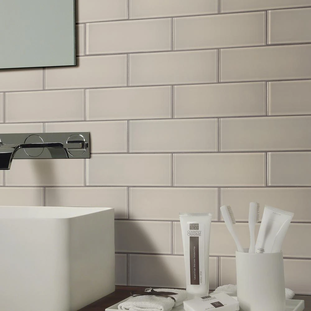 MSI Snowcap 3 In. X 6 In. X 8mm Glass White Subway Tile ( 5 Sq. Ft./Case ) 5 MSI Snowcap 3 In. X 6 In. X 8mm Glass White Subway Tile ( 5 Sq. Ft./Case ) - Image 3