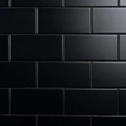 Merola Tile Crown Heights 3 In. X 6 In. Matte Black Ceramic Wall Tile (6.03 Sq. Ft. /Case)