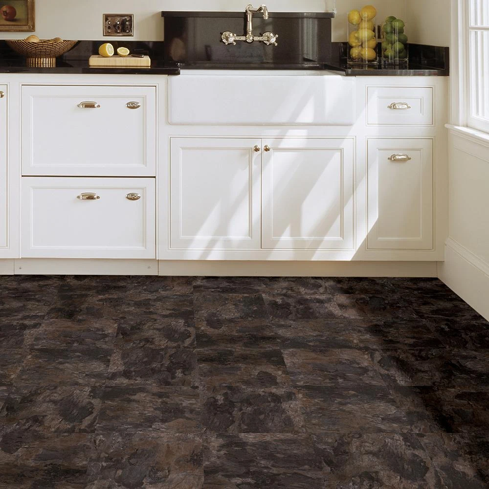 FloorPops Brownstone 12 In. W X 12 In. L Peel And Stick Floor Vinyl Tiles (20 Tiles, 20 Sq. Ft. Case) 5 FloorPops Brownstone 12 In. W X 12 In. L Peel And Stick Floor Vinyl Tiles (20 Tiles, 20 Sq. Ft. Case) - Image 3