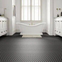 Daltile Restore Matte Black Hexagon 10 In. X 12 In. X 6.35 Mm Glazed Ceramic Mosaic Tile (0.81 Sq. Ft./piece) -Discount Flooring Store 917315b1500d482937bad52beb74dca3 1800x1800