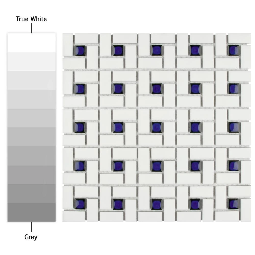 Merola Tile Spiral Blue And White 12-1/2 In. X 12-1/2 In. X 6 Mm Porcelain Mosaic Tile (11.07 Sq. Ft. / Case) 9 Merola Tile Spiral Blue And White 12-1/2 In. X 12-1/2 In. X 6 Mm Porcelain Mosaic Tile (11.07 Sq. Ft. / Case) - Image 7