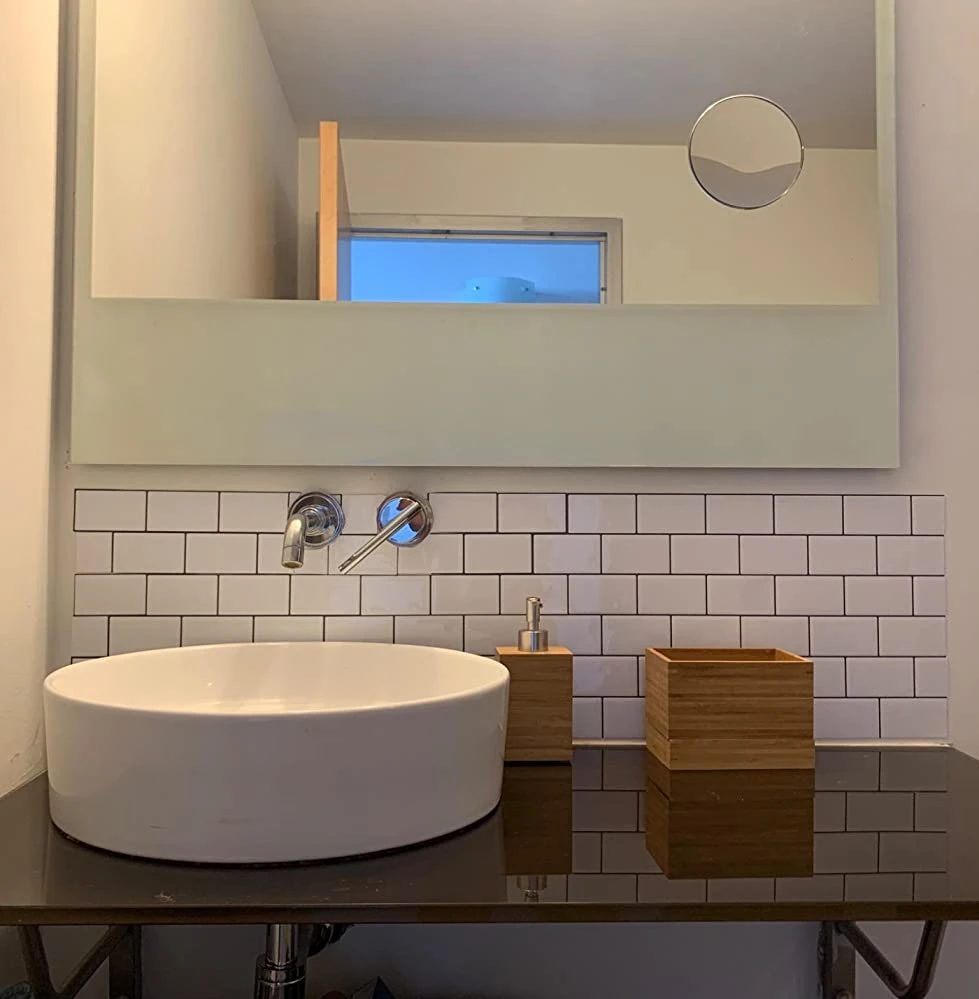 Crystiles 12"x12" Subway White Vinyl Peel And Stick Backsplash Tile, Pro Series Thicker Version, 4-Sheet Pack 5 Crystiles 12"x12" Subway White Vinyl Peel And Stick Backsplash Tile, Pro Series Thicker Version, 4-Sheet Pack - Image 3