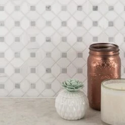 MSI Bianco Dolomite Dotty 12.31 In. X 12.36 In. X 10 Mm Polished Marble Mesh-Mounted Mosaic Tile (10.6 Sq. Ft. / Case) -Discount Flooring Store 92cedc7d8efcc04de693cb18f6df0702 1800x1800