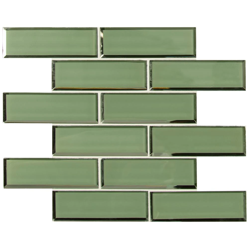 MSI Evergreen Textured Beveled Subway 11.73 In. X 11.73 In. X 8mm Glass Mesh-Mounted Mosaic Wall Tile (9.6 Sq. Ft. / Case) 5 MSI Evergreen Textured Beveled Subway 11.73 In. X 11.73 In. X 8mm Glass Mesh-Mounted Mosaic Wall Tile (9.6 Sq. Ft. / Case) - Image 3