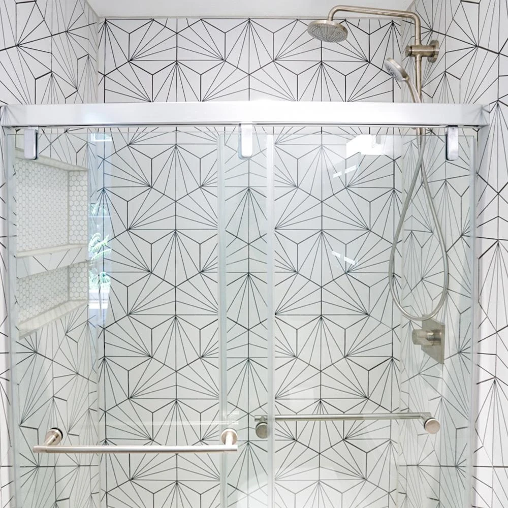 Merola Tile Aster Hex Blanco Encaustic 8-5/8 In. X 9-7/8 In. Porcelain Floor And Wall Tile (11.56 Sq. Ft. / Case) 4 Merola Tile Aster Hex Blanco Encaustic 8-5/8 In. X 9-7/8 In. Porcelain Floor And Wall Tile (11.56 Sq. Ft. / Case) - Image 2