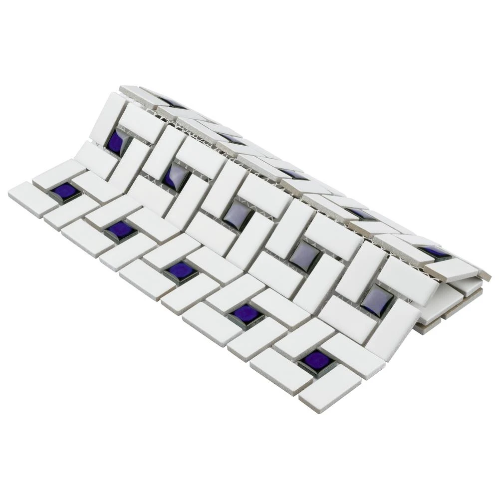 Merola Tile Spiral Blue And White 12-1/2 In. X 12-1/2 In. X 6 Mm Porcelain Mosaic Tile (11.07 Sq. Ft. / Case) 10 Merola Tile Spiral Blue And White 12-1/2 In. X 12-1/2 In. X 6 Mm Porcelain Mosaic Tile (11.07 Sq. Ft. / Case) - Image 8