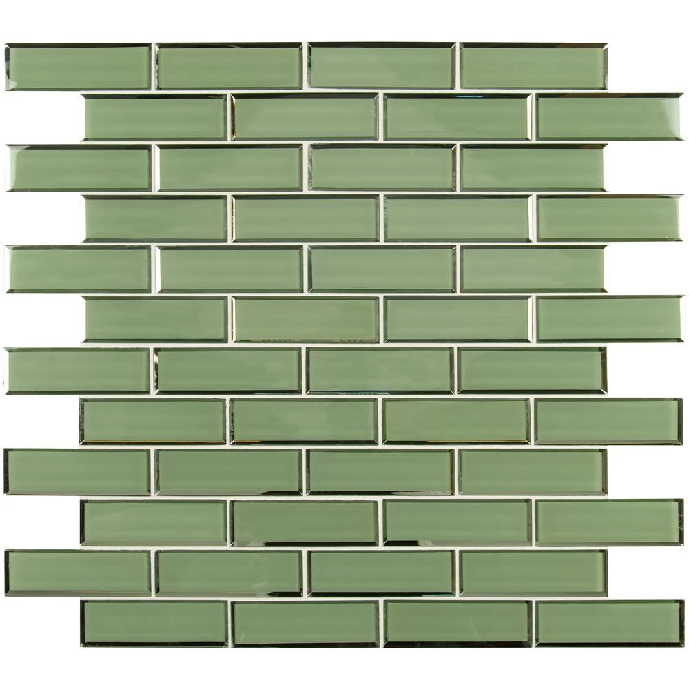 MSI Evergreen Textured Beveled Subway 11.73 In. X 11.73 In. X 8mm Glass Mesh-Mounted Mosaic Wall Tile (9.6 Sq. Ft. / Case) 3 MSI Evergreen Textured Beveled Subway 11.73 In. X 11.73 In. X 8mm Glass Mesh-Mounted Mosaic Wall Tile (9.6 Sq. Ft. / Case)