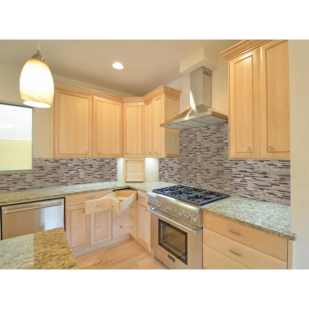 MSI Ashlar Rock Interlocking 8 In. X 18 In. X 8 Mm Glass And Stone Mesh-Mounted Mosaic Tile (1 Sq. Ft.) 4 MSI Ashlar Rock Interlocking 8 In. X 18 In. X 8 Mm Glass And Stone Mesh-Mounted Mosaic Tile (1 Sq. Ft.) - Image 2