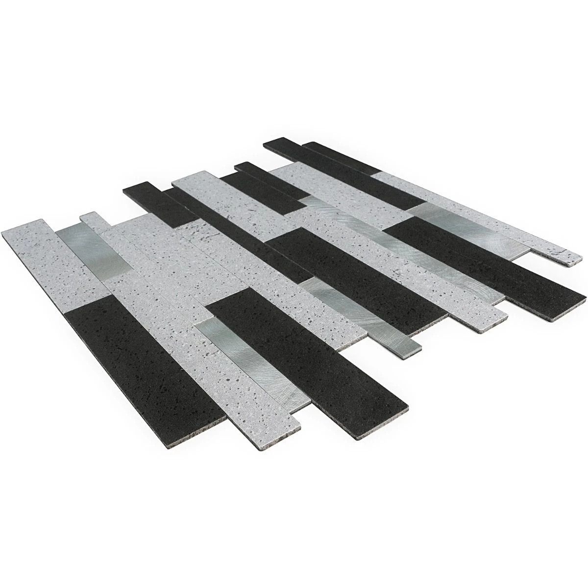 Bond Tile Easy Luxe Metalway Gray 11.81 In. X 11.81 In. SPC Peel And Stick Tile (0.96 Sq. Ft. / Sheet) 8 Bond Tile Easy Luxe Metalway Gray 11.81 In. X 11.81 In. SPC Peel And Stick Tile (0.96 Sq. Ft. / Sheet) - Image 6